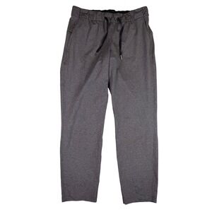 Lululemon On the Fly 7/8 Pant Heathered Grey Woven Luxtreme Drawstring Size 8